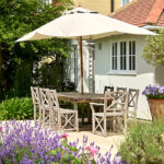 Outside table, umbrella and sunshine. Suffolk image